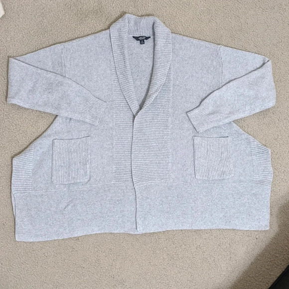 Simply Vera Vera Wang Ribbed Cardigan | Color Heather Gray | Size M - Picture 1 of 6